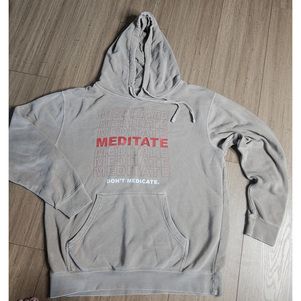 Dreamville × J. Cole Mens L Hoodie KOD tour 2018 Meditate Don't Medicate Tan